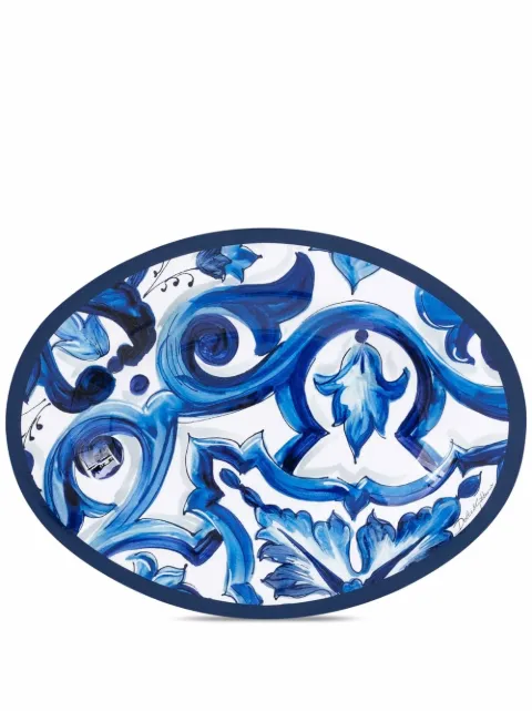 Dolce & Gabbana Mediterraneo-print wooden tray White TC0054TCA69