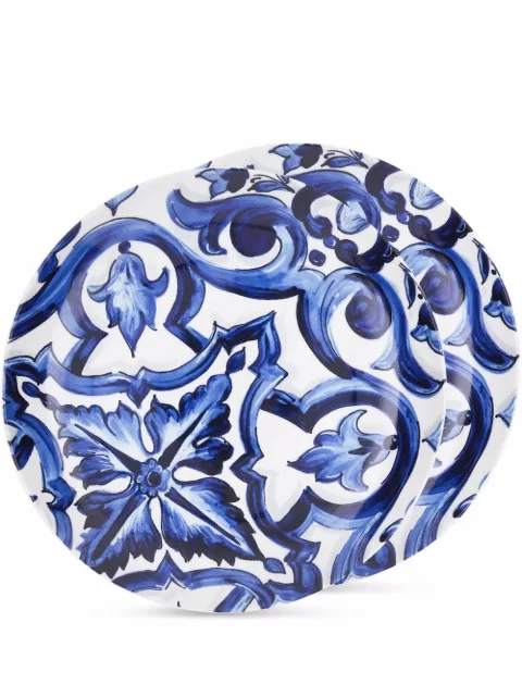 Dolce & Gabbana Blu Mediterraneo porcelain soup plates Blue TC0S05TCA38