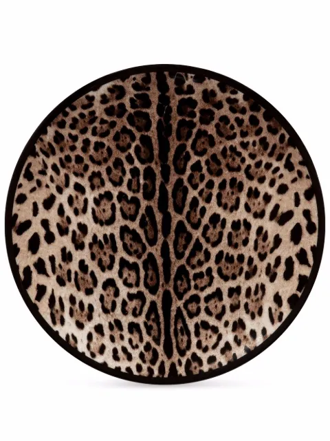 Dolce & Gabbana leopard-print porcelain charger plate (31cm) White TC0010TCA71