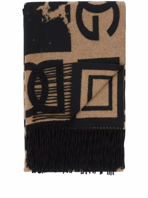 Dolce & Gabbana Leopardo-print cashmere blanket Black TCE012TCAB4