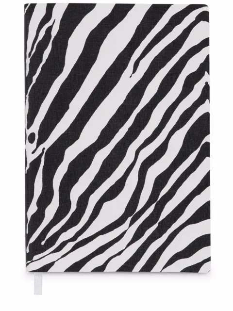 Dolce & Gabbana medium zebra-print leather ruled notebook Black TCC025TCAF0