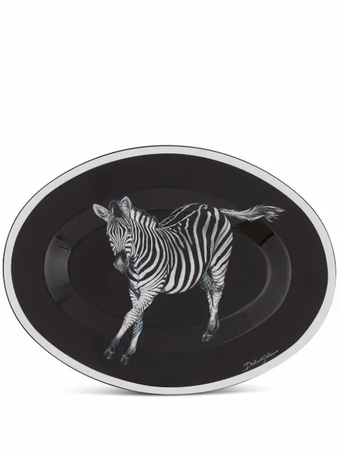 Dolce & Gabbana zebra-print wooden tray Black TC0054TCA69