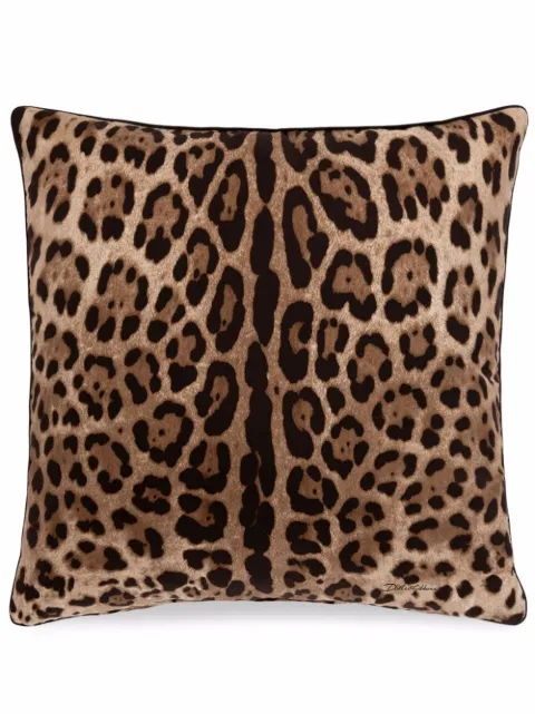 Dolce & Gabbana leopard-print silk twill cushion Brown TCE001TCAF9