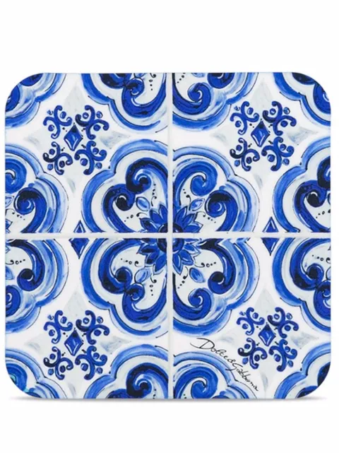 Dolce & Gabbana Blu Mediterraneo printed coasters (set of 12) Blue TCGS02TCAG1