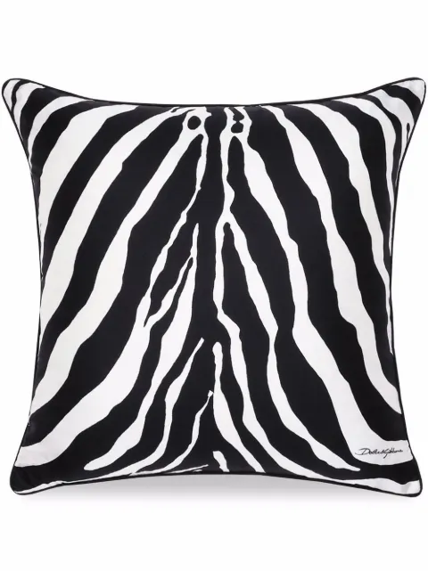 Dolce & Gabbana zebra-print silk twill cushion White TCE001TCAF9