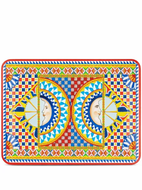 Dolce & Gabbana large Carretto-print wood tray White TC0019TCA69