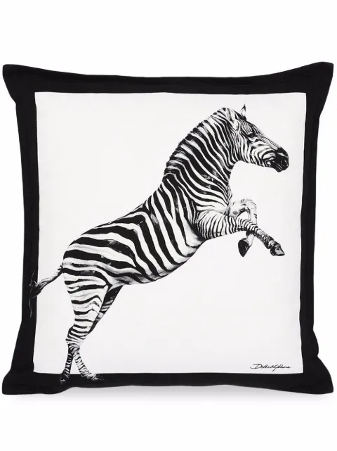 Dolce & Gabbana small zebra-print canvas cushion White TCE001TCAF1