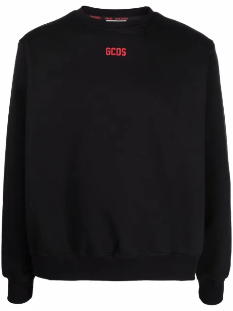 GCDS logo-print crew neck sweatshirt Black CC94M110104