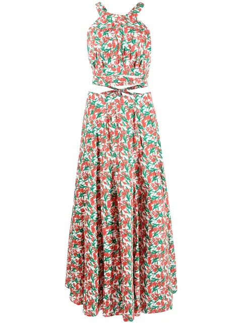 Philosophy Di Lorenzo Serafini fantasy-print cut-out waist dress Red A04507371