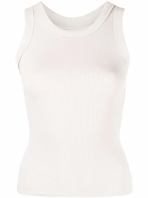 STYLAND ribbed slim-cut vest Grey T018C204