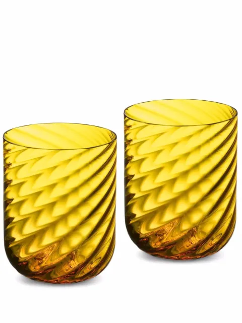 Dolce & Gabbana hand-blown Murano water glasses (set of two) Yellow TCBS02TCA34