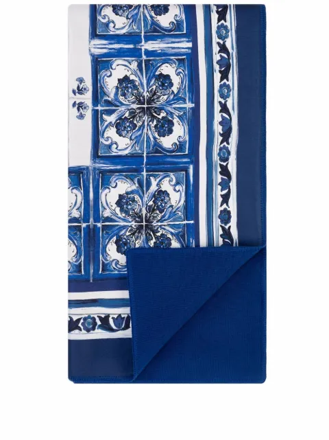 Dolce & Gabbana Mediterraneo-print double-faced table cloth Blue TCE012TCA00
