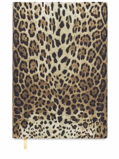 Dolce & Gabbana medium leopard-print leather blank notebook Yellow TCC025TCAE9