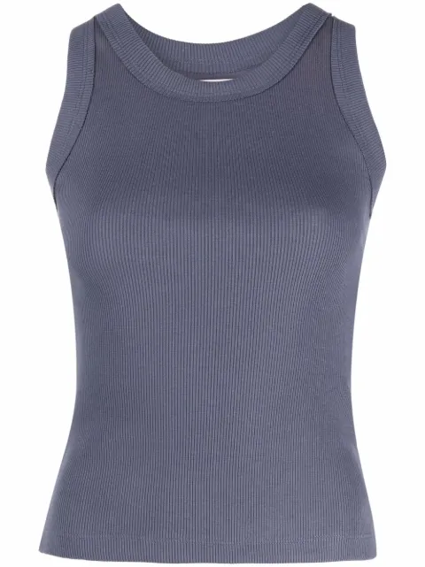 STYLAND jersey ribbed knit vest Blue T018C204