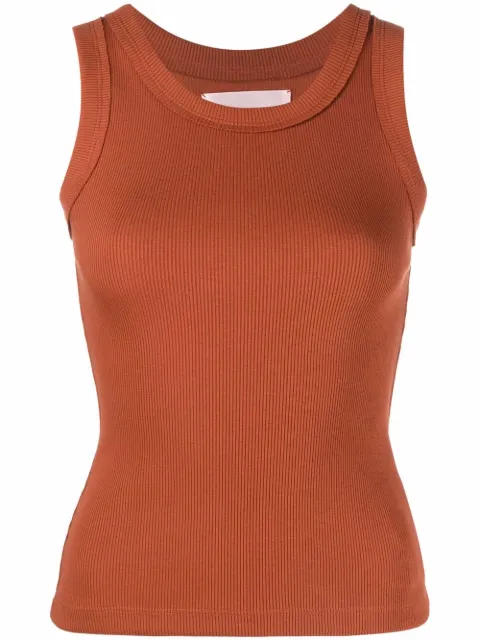 STYLAND fine-ribbed vest top Orange T018C204