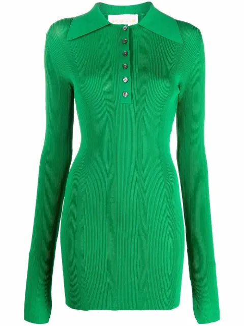 REMAIN ribbed-knit polo top Green RM1051