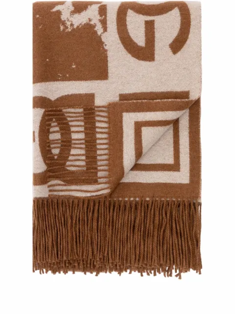 Dolce & Gabbana cashmere jacquard blanket Brown TCE012TCAB2