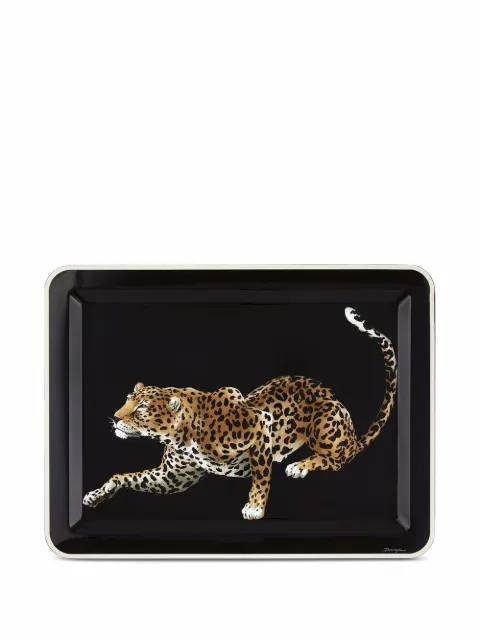 Dolce & Gabbana large leopard-print tray Black TC0019TCA69