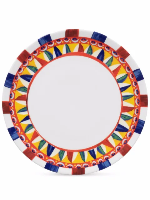 Dolce & Gabbana Carretto-print porcelain charger plate (31cm) White TC0010TCA31