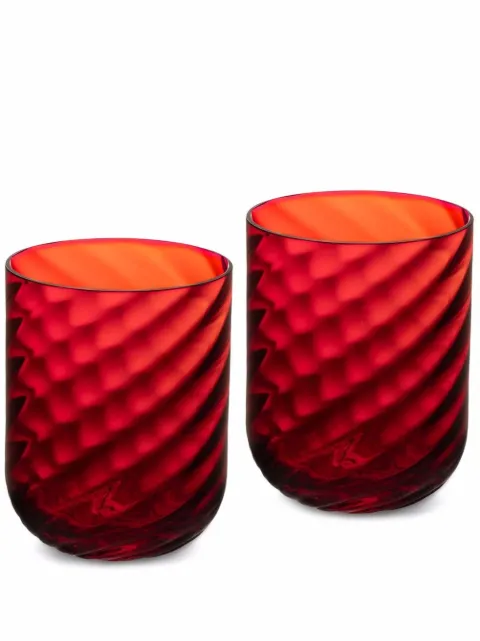 Dolce & Gabbana hand-blown Murano water glasses (set of two) Red TCBS02TCA34
