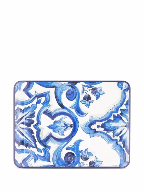 Dolce & Gabbana large Mediterraneo-print wooden tray White TC0019TCA69