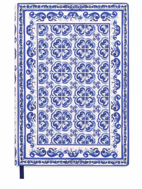 Dolce & Gabbana Mediterranean print notebook Blue TCC025TCA90