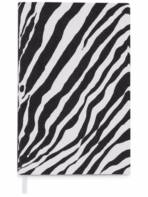 Dolce & Gabbana small zebra-print leather ruled notebook Black TCC024TCAF0