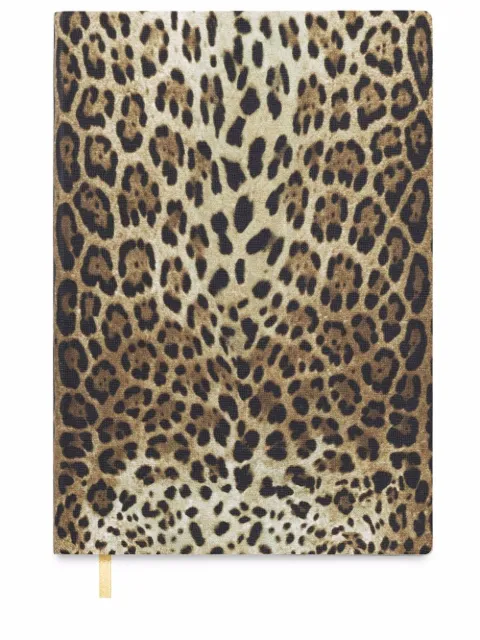 Dolce & Gabbana medium leopard-print leather ruled notebook Brown TCC025TCAF0