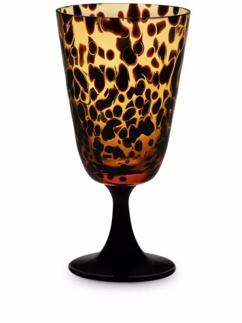 Dolce & Gabbana spotted hand-blown Murano wine glass Black TCB028TCAD1
