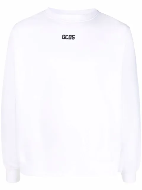 GCDS logo-print crew neck sweatshirt White CC94M110104