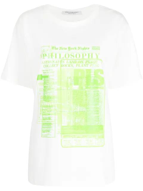 Philosophy Di Lorenzo Serafini graphic logo-print cotton T-shirt White A0705744