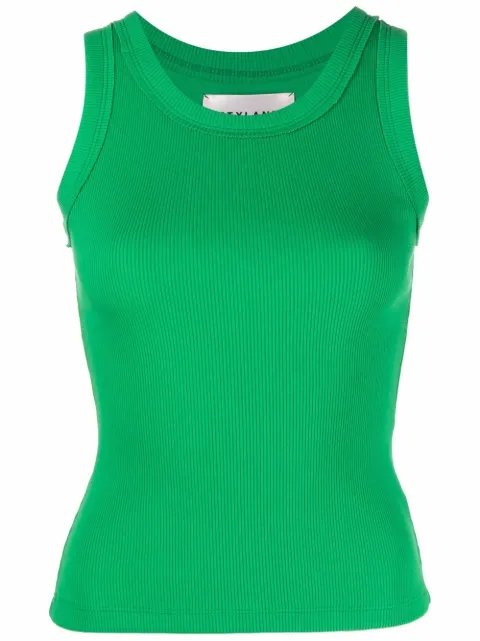 STYLAND fine-ribbed vest top Green T018C204