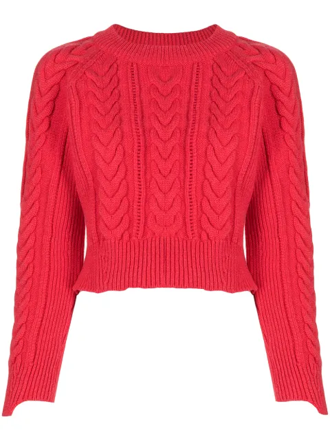 Alexander McQueen cable-knit fitted jumper Red 688390Q1AY3