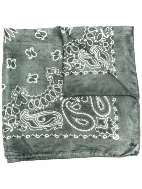 Golden Goose paisley-pattern silk scarf Green GUP01053P000667