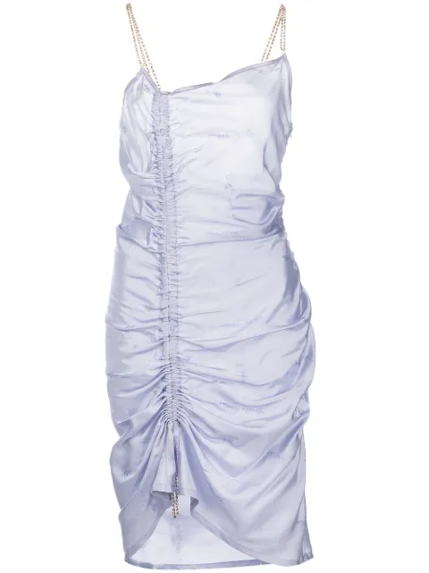 GCDS crystal-strap ruched dress Purple FW22W020036