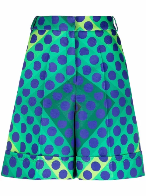 Rabanne high-waisted graphic-print shorts Green 22PCPA179PO0294