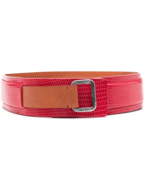 Gianfranco Ferré Pre-Owned 2000s snakeskin-effect two-tone belt Pink GFFE250QS