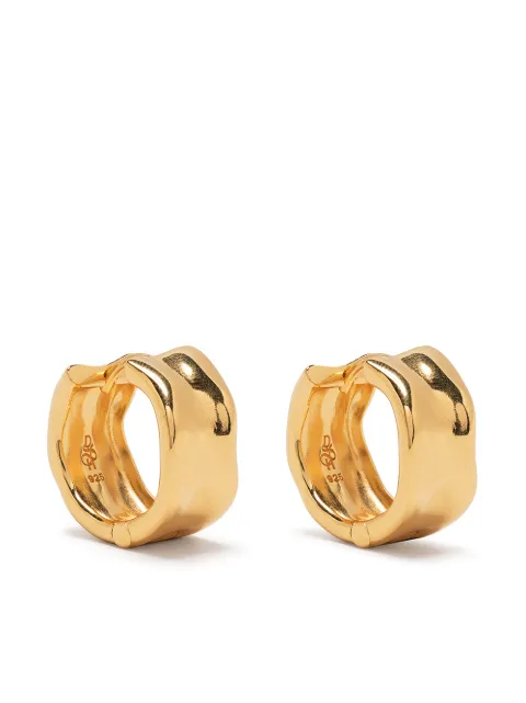 DOWER AND HALL wide waterfall huggie hoops Gold HHE41V