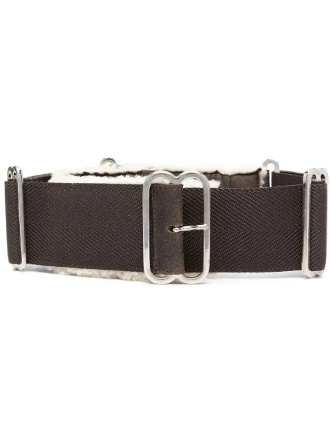 Gianfranco Ferré Pre-Owned 1990s shearling-trim buckle belt Brown GFFE150Z