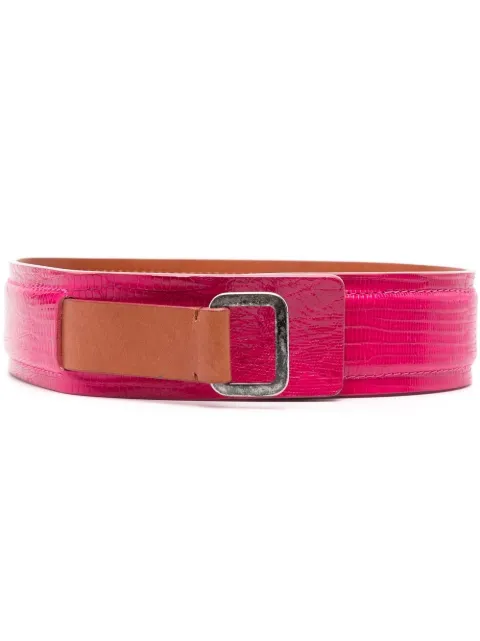 Gianfranco Ferré Pre-Owned 2000s snakeskin-effect two-tone belt Pink GFFE250QT