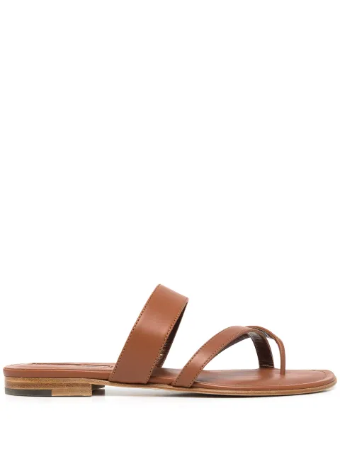 Manolo Blahnik Susa crossover straps sandals Brown SUSA31805152142
