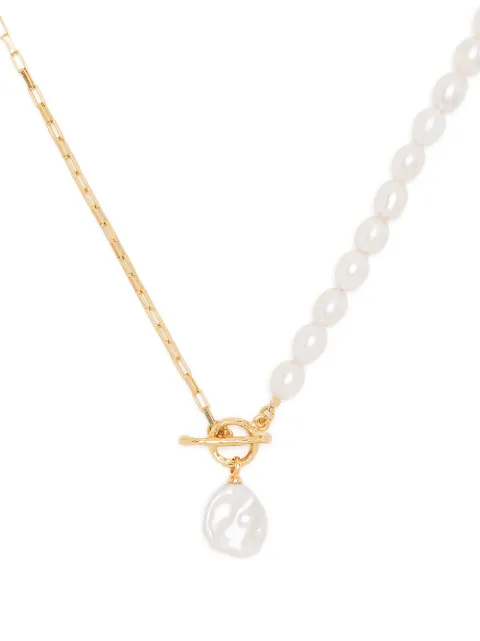 DOWER AND HALL Luna pearl-charm necklace White LUN45V