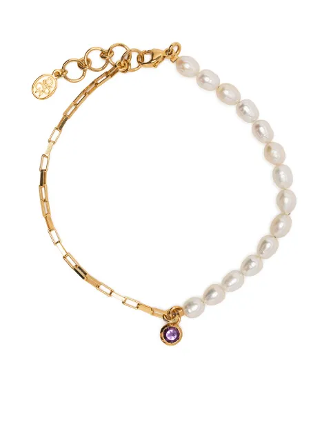 DOWER AND HALL luna amethyst-drop pearl bracelet Gold LUB46VAM