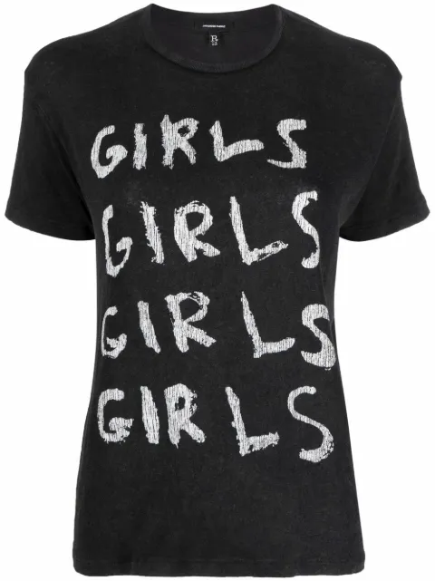 R13 slogan-print short-sleeved T-shirt Black R13WK001K033C