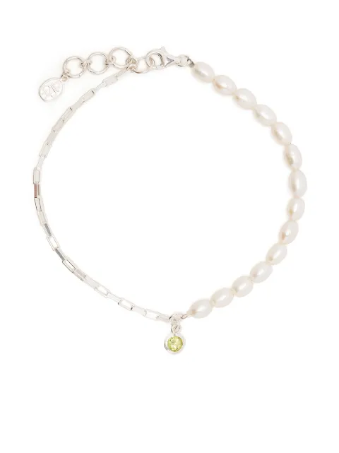 DOWER AND HALL Luna pearl chain bracelet Silver LUB4GSPERI