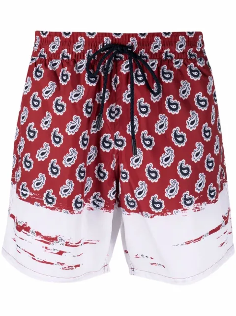ETRO paisley print swim shorts Red 1B3501073