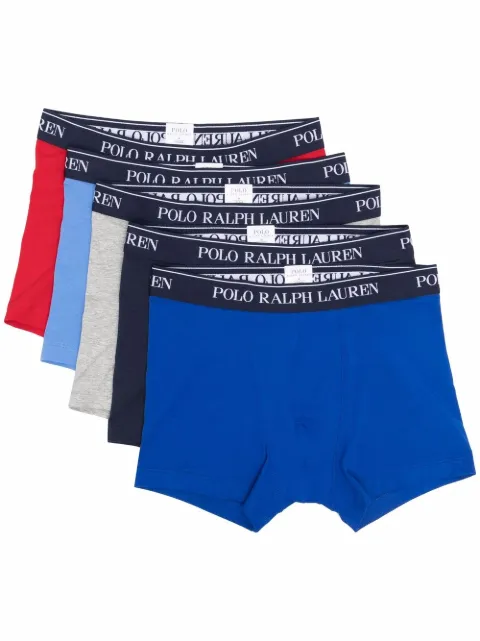 Polo Ralph Lauren 5-pack logo-print briefs Blue 714864292002