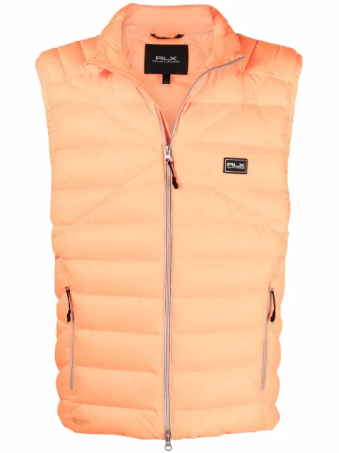 Polo Ralph Lauren logo-patch padded gilet Orange 784846744006