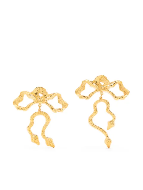 Natia X Lako Long Bow brass earrings Gold LL019