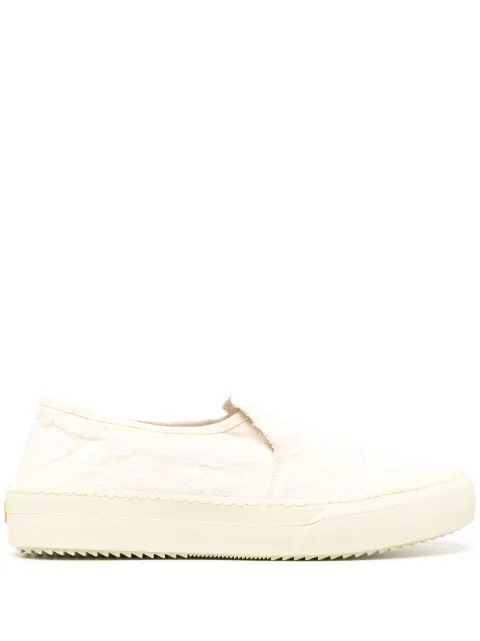 RHUDE embroidered-design slip-on sneakers White RHFW21FO22040377